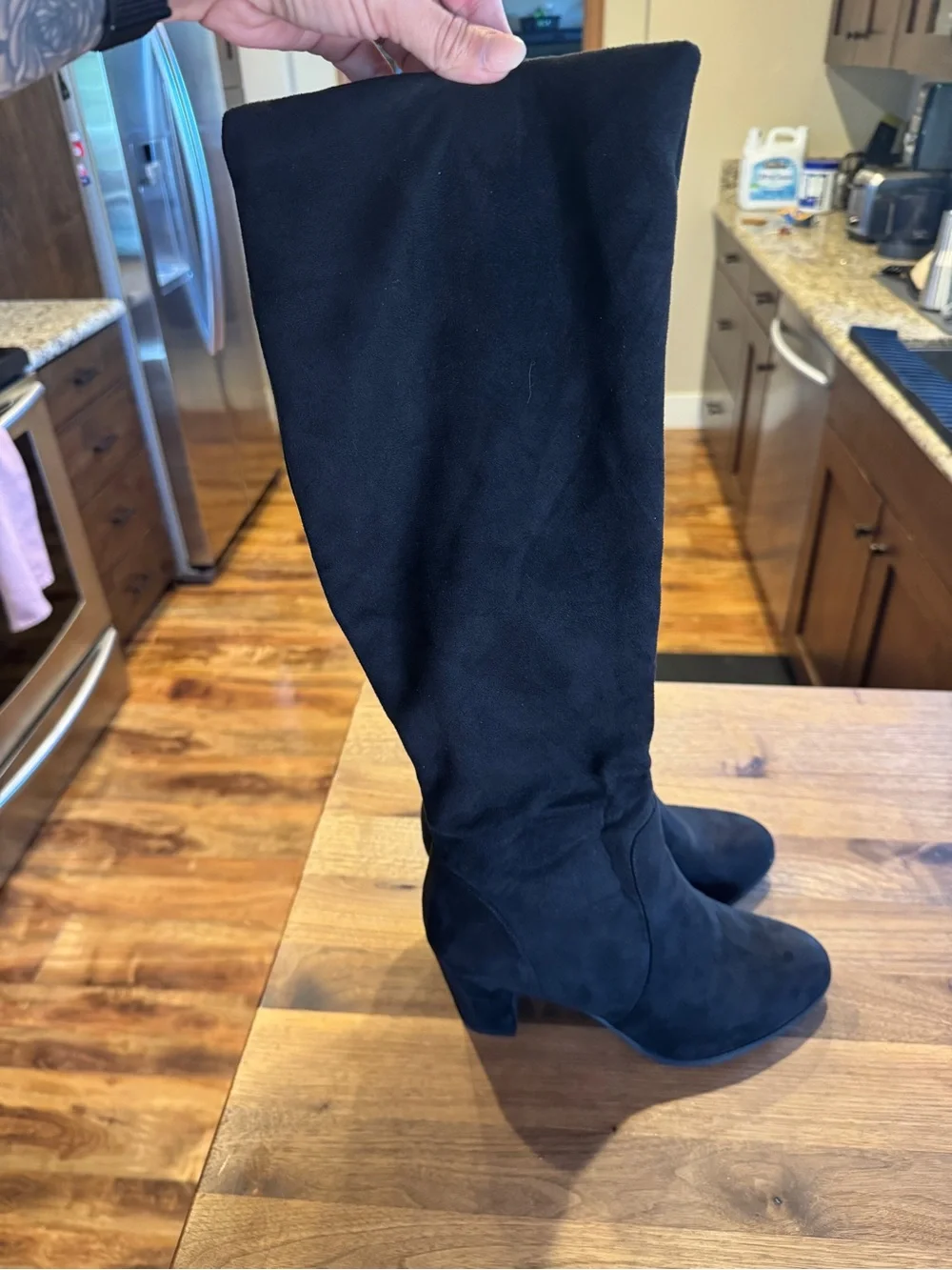 Dream Pairs Black Over-the-Knee Suede Boots